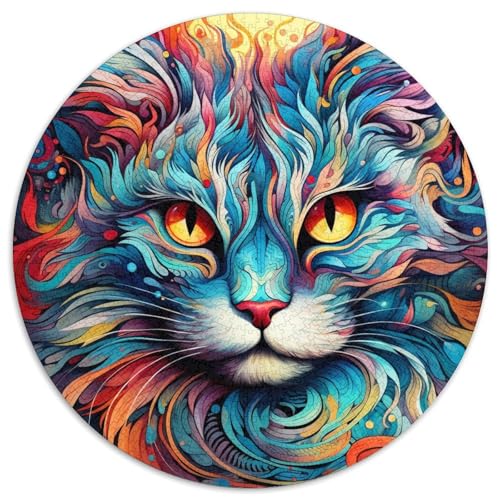 1000-teiliges Puzzle für Erwachsene, farbenfrohe Kunstkatze, 1000-teiliges Puzzle, anspruchsvolles Denkspiel für Teenager, Spaß für den Spieleabend mit der Familie (67,5 x 67,5 cm) von XHAXING