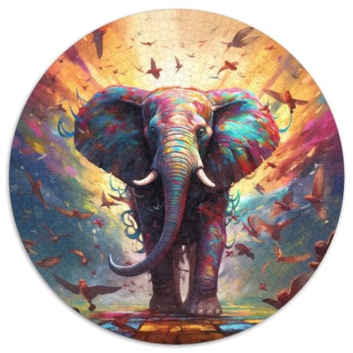 1000-teiliges Puzzle für Erwachsene, farbenfroher Kunst-Elefant, 1000-teiliges Puzzle, anspruchsvolles Denkspiel für Teenager, perfekt als Heimdekoration oder Geschenk (Größe 67,5 x 67,5 cm) von XHAXING