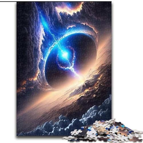 1000-teiliges Puzzle für Erwachsene, farbenfrohes Fantasy-Puzzle Kosmisches Schwarzes Loch, aus Pappe, interaktives Familienspiel, Denksport-Geschenk, Lernspielzeug, 1000 Teile(26x38cm) von XHAXING