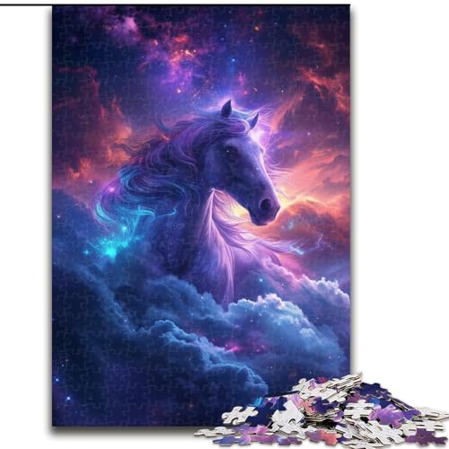 1000-teiliges Puzzle für Erwachsene, farbenfrohes Kunst-Pferde-Puzzle aus Holz, anspruchsvolles Denkspiel für Teenager, unterhaltsames interaktives Spiel für die ganze Familie, 1000 Teile(50x75cm) von XHAXING