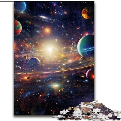 1000-teiliges Puzzle für Erwachsene, farbenfrohes Universum-Puzzle aus Holz, Spielzeug, Geschenk, pädagogisches, intellektuelles, entspannendes Familienspiel, 1000 Teile(50x75cm) von XHAXING