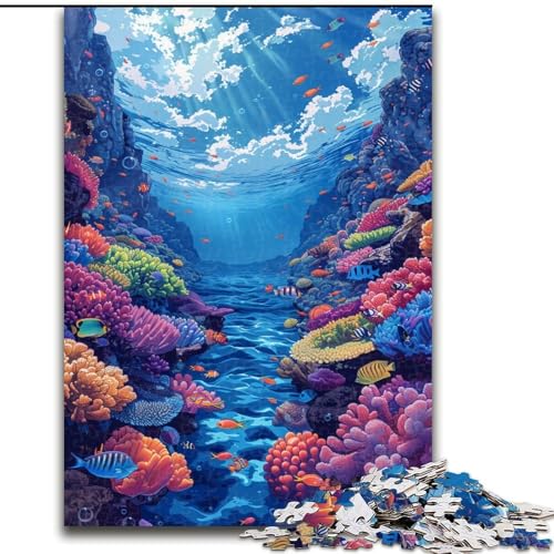 1000-teiliges Puzzle für Erwachsene, farbenfrohes Unterwasserwelt-Puzzle aus Holz, anspruchsvolles Denkspiel für Teenager, Spaß für den Familienspieleabend, 1000 Teile(50x75cm) von XHAXING