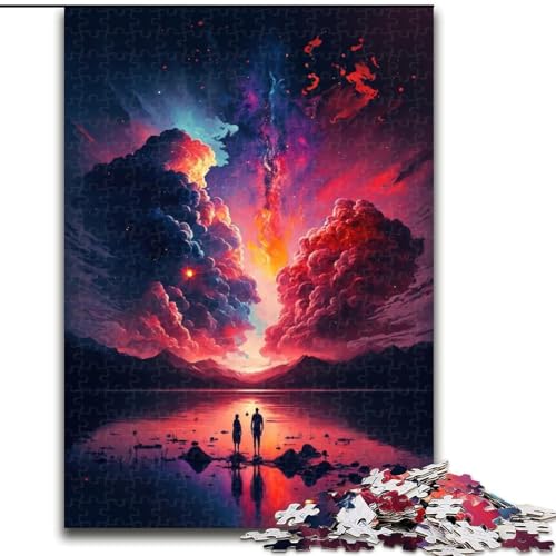 1000-teiliges Puzzle für Erwachsene, farbenfrohes psychedelisches Himmelspuzzle aus Holz, interaktives Familienspiel, Denksportgeschenk, Lernspielzeug, 1000 Stück(50x75cm) von XHAXING