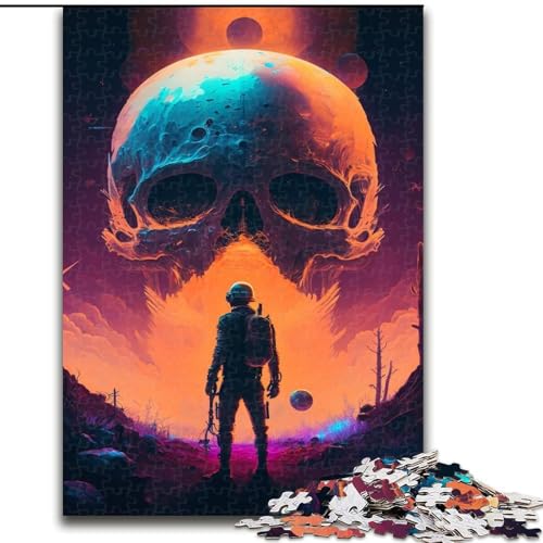 1000-teiliges Puzzle für Erwachsene, farbige Totenkopf-Puzzles aus Pappe, Denkspiel, interaktives Familienspiel, geeignet für Kinder ab 14 Jahren, 1000 Teile(26x38cm) von XHAXING
