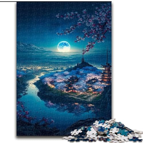 1000-teiliges Puzzle für Erwachsene, japanische Tempel, aus Pappe, Spielzeug, Geschenk, lehrreich, intellektuell, entspannend, lustiges Familienspiel, 1000 Teile(26x38cm) von XHAXING