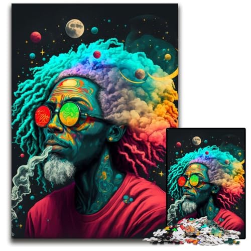 1000-teiliges Puzzle für Erwachsene, kosmische Rastafari-Puzzles für Erwachsene, für Teenager und Familienspaß – DIY-Denkspiel, Geschenk, 26x38cm von XHAXING
