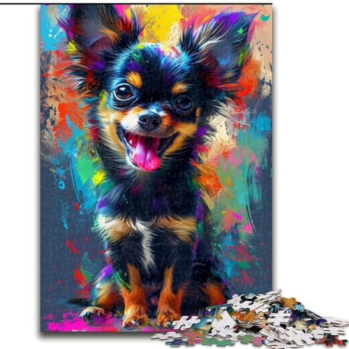 1000-teiliges Puzzle für Erwachsene, lächelndes süßes Hunde-Puzzle aus Holz, hochschwieriges Denkspiel für Teenager, 1000 Teile(50x75cm) von XHAXING