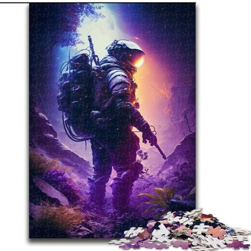 1000-teiliges Puzzle für Erwachsene, lila Astronauten-Puzzle aus Holz, Denkspiel, interaktives Familienspiel, geeignet für Kinder ab 14 Jahren, 1000 Teile(50x75cm) von XHAXING