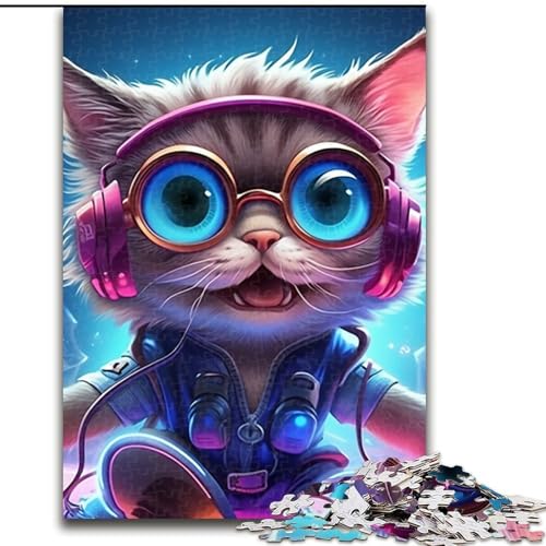 1000-teiliges Puzzle für Erwachsene, magisches Katzen-Puzzle aus Pappe, interaktives Familienspiel, Denksportgeschenk, Lernspielzeug, 1000 Teile(26x38cm) von XHAXING