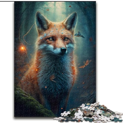 1000-teiliges Puzzle für Erwachsene, niedliches Kunst-Fuchs-Puzzle aus Holz, anspruchsvolles DIY-Denkspiel, interaktives Familienspiel, 1000 Teile(50x75cm) von XHAXING
