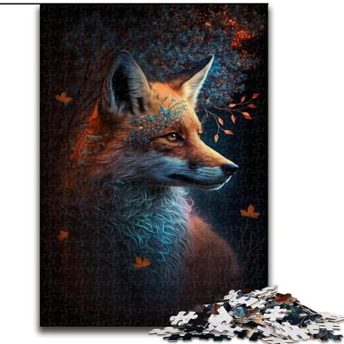 1000-teiliges Puzzle für Erwachsene, niedliches Kunst-Fuchs-Puzzle aus Holz, interaktives Familienspiel, Denksportgeschenk, Lernspielzeug, 1000 Teile(50x75cm) von XHAXING