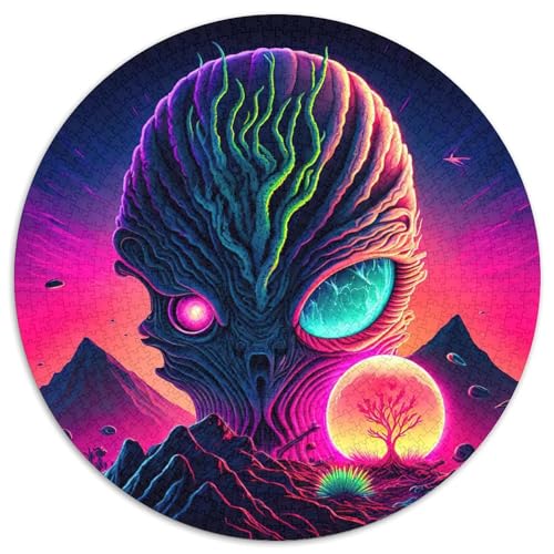 1000-teiliges Puzzle für Erwachsene, rund, mit Kreaturenmotiv, Spielzeug, Geschenk, pädagogisches, intellektuelles, entspannendes Familienspiel (67,5 x 67,5 cm) von XHAXING