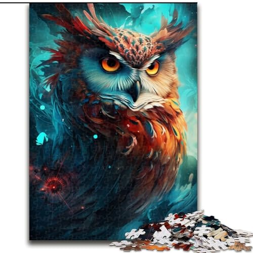 1000-teiliges Puzzle für Erwachsene, schönes Eulen-Puzzle aus Holz, interaktives Familienspiel, Denksportgeschenk, Lernspielzeug, 1000 Teile(50x75cm) von XHAXING