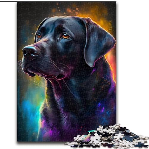1000-teiliges Puzzle für Erwachsene, schwarzer Labrador, Puzzle aus Holz, Denkspiel, interaktives Familienspiel, geeignet für Kinder ab 14 Jahren, 1000 Teile(50x75cm) von XHAXING