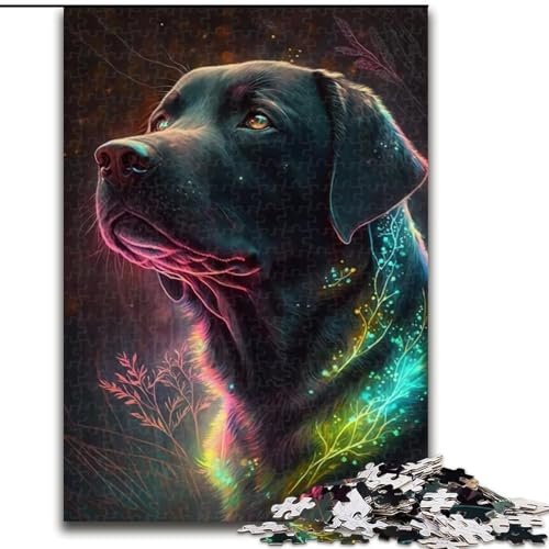 1000-teiliges Puzzle für Erwachsene, schwarzer Labrador, Puzzle aus Holz, schwieriges Denkspiel für Teenager, 1000 Teile(50x75cm) von XHAXING