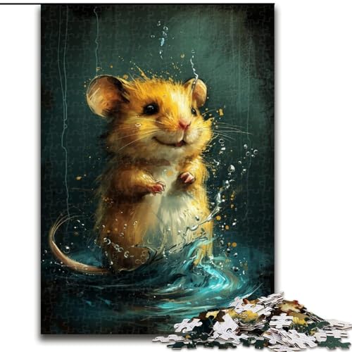 1000-teiliges Puzzle für Erwachsene, süße kleine gelbe Maus, aus Holz, interaktives Familienspiel, Heimdekoration zum Selbermachen, anspruchsvolles Denkspiel als Geschenk, 1000 Teile(50x75cm) von XHAXING