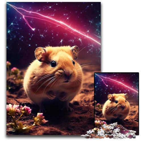 1000-teiliges Puzzle für Erwachsene, süßer Hamster in der Galaxie, Papppuzzle für Erwachsene und Teenager, Spieleabend mit der Familie, anspruchsvolle Geschenkidee, 26x38cm 1000-teiliges Puzzle für Erwachsene, süßer Hamster in der Galaxie, Papppuzzle für Erwachsene und Teenager, Spieleabend mit der Familie, anspruchsvolle Geschenkidee, 26x38cm von XHAXING