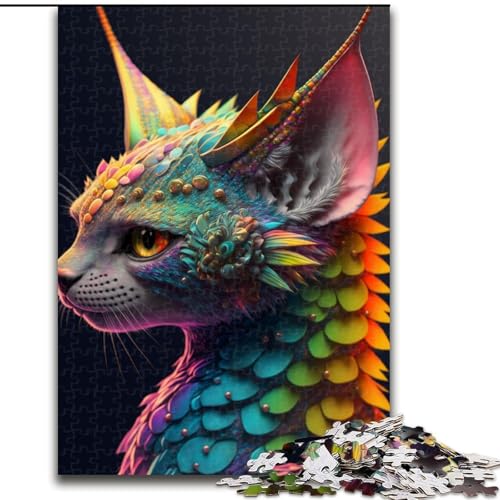 1000-teiliges Puzzle für Erwachsene, süßes Drachen-Puzzle aus Holz, Spielzeug, Geschenk, pädagogisches, intellektuelles, entspannendes Familienspiel, 1000 Teile(50x75cm) von XHAXING