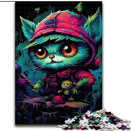1000-teiliges Puzzle für Erwachsene, süßes Katzen-Puzzle aus Holz, anspruchsvolles Denkspiel für Teenager, unterhaltsames interaktives Spiel für die ganze Familie, 1000 Teile(50x75cm) von XHAXING