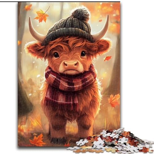 1000-teiliges Puzzle für Erwachsene, süßes Yak-Baby-Puzzle aus Holz, anspruchsvolles Denkspiel für Teenager, Spaß für den Familienspielabend, 1000 Teile(50x75cm) von XHAXING