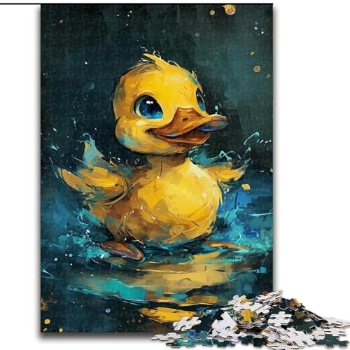 1000-teiliges Puzzle für Erwachsene, süßes kleines gelbes Enten-Puzzle aus Pappe, anspruchsvolles DIY-Denkspiel, interaktives Familienspiel, 1000 Teile(26x38cm) von XHAXING