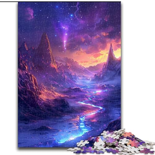 1000-teiliges Puzzle für Erwachsene, wunderschöne Berglandschaft, aus Holz, Spielzeug, Geschenk, pädagogisches, intellektuelles, entspannendes Familienspiel, 1000 Teile(50x75cm) von XHAXING