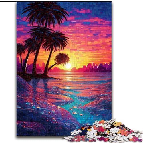 1000-teiliges Puzzle für Erwachsene, wunderschöne Strandlandschaft, Puzzle aus Holz, Spielzeug, Geschenk, pädagogisches, intellektuelles, entspannendes Familienspiel, 1000 Teile(50x75cm) von XHAXING