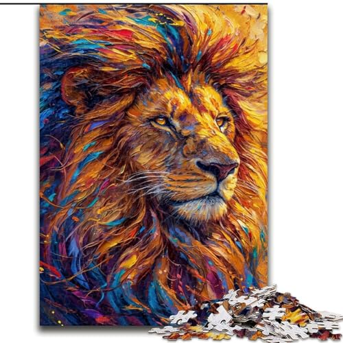 1000-teiliges Puzzle für Erwachsene, wunderschönes Löwen-Puzzle aus Holz, anspruchsvolles Denkspiel für Teenager, unterhaltsames interaktives Spiel für die ganze Familie, 1000 Teile(50x75cm) von XHAXING