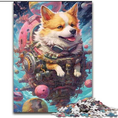 1000-teiliges Puzzle für Erwachsene Seltsamer Hund aus Pappe, entspannende Unterhaltung, Heimdekoration, 1000 Teile(26x38cm) von XHAXING