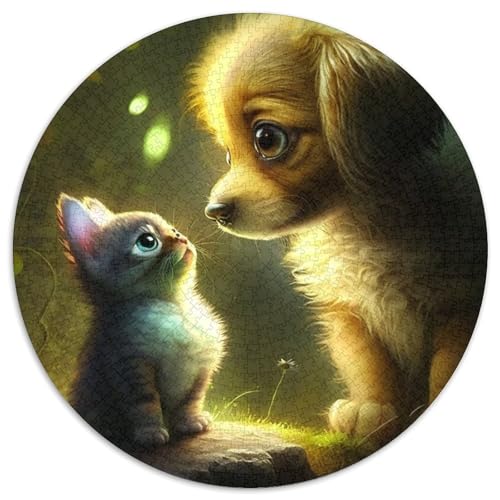 1000-teiliges Puzzle für Erwachsene mit Kätzchen und Welpen. 1000-teiliges Puzzle, anspruchsvolles Denkspiel für Teenager, perfekt als Heimdekoration oder Geschenk (Größe 67,5 x 67,5 cm) von XHAXING