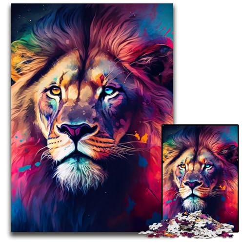 1000-teiliges Puzzle mit Aquarell-Löwenporträt für Erwachsene, Denkspiel, interaktives Familienspiel, geeignet für Kinder ab 14 Jahren, 50x75cm 1000-teiliges Puzzle mit Aquarell-Löwenporträt für Erwachsene, Denkspiel, interaktives Familienspiel, geeignet für Kinder ab 14 Jahren, 50x75cm von XHAXING