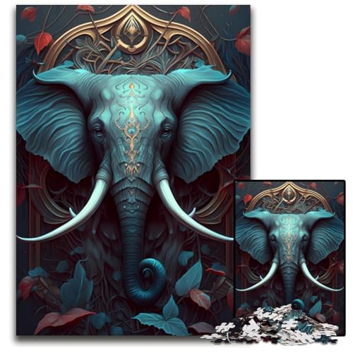 1000-teiliges Puzzle mit Elefantenmotiv, für Erwachsene, Denkspiel, interaktives Familienspiel, geeignet für Kinder ab 14 Jahren, 26x38cm 1000-teiliges Puzzle mit Elefantenmotiv, für Erwachsene, Denkspiel, interaktives Familienspiel, geeignet für Kinder ab 14 Jahren, 26x38cm von XHAXING