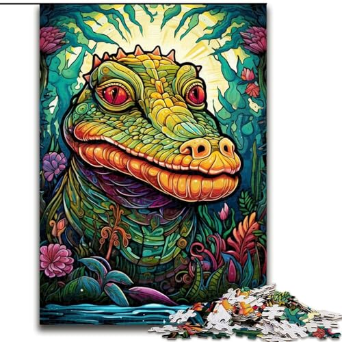 1000-teiliges Puzzle mit Tier-Nilkrokodilen. Aus Pappe, Geburtstage, Weihnachten, Halloween, Thanksgiving, Ostern. 1000 Teile(26x38cm) von XHAXING