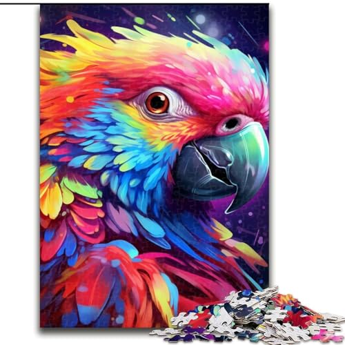 1000-teiliges Puzzle mit Tieren, Vögeln, Papageien, aus Holz, kompliziertes Design für Teenager, DIY-Dekor und gehirnfördernder Spaß, 1000 Teile(50x75cm) von XHAXING