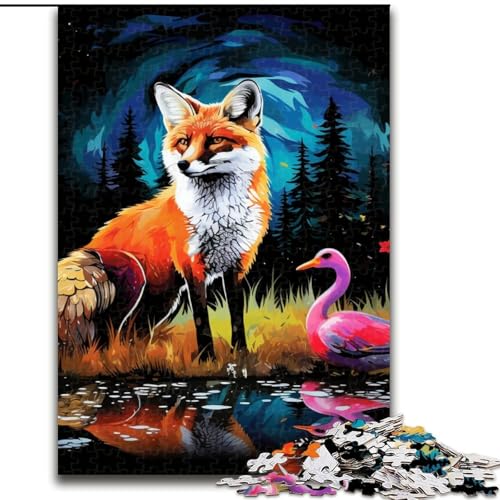 1000-teiliges Puzzle mit Tierfüchsen, Puzzle aus Holz, mit interaktivem Familienspiel, Kinder ab 14 Jahren, 1000 Teile(50x75cm) von XHAXING