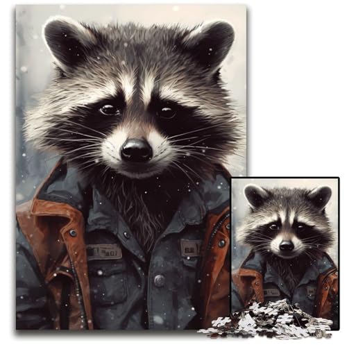 1000-teiliges Puzzle mit Waschbär-Tiermotiv für Erwachsene, Denksportspiel, interaktives Familienspiel, geeignet für Kinder ab 14 Jahren, 50x75cm 1000-teiliges Puzzle mit Waschbär-Tiermotiv für Erwachsene, Denksportspiel, interaktives Familienspiel, geeignet für Kinder ab 14 Jahren, 50x75cm von XHAXING