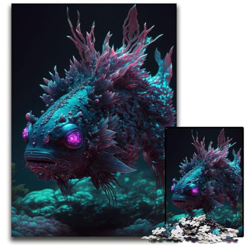 1000-teiliges Puzzle mit leuchtenden Rifffischen für Erwachsene, Denksportspiel, interaktives Familienspiel, geeignet für Kinder ab 14 Jahren, 26x38cm 1000-teiliges Puzzle mit leuchtenden Rifffischen für Erwachsene, Denksportspiel, interaktives Familienspiel, geeignet für Kinder ab 14 Jahren, 26x38cm von XHAXING