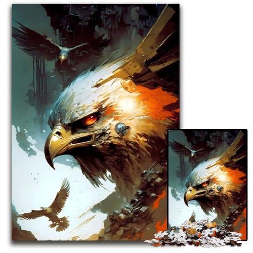 Adler Unnatürliches Puzzle 1000 Teile für Erwachsene, anspruchsvolle Puzzles, perfekte Dekoration für Zuhause oder das Büro, 26x38cm Adler Unnatürliches Puzzle 1000 Teile für Erwachsene, anspruchsvolle Puzzles, perfekte Dekoration für Zuhause oder das Büro, 26x38cm von XHAXING