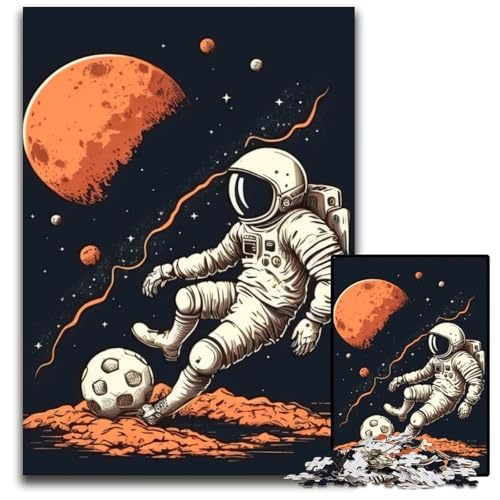 Astronaut spielt Fußball, 1000-teiliges Puzzle für Erwachsene, Holzpuzzle, DIY-Dekoration, Gehirn-Herausforderung, für Erwachsene, Familie, 26 x 38 cm Astronaut spielt Fußball, 1000-teiliges Puzzle für Erwachsene, Holzpuzzle, DIY-Dekoration, Gehirn-Herausforderung, für Erwachsene, Familie, 26 x 38 cm von XHAXING
