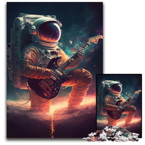 Astronaut spielt Gitarre, Puzzle für Erwachsene, 1000 Teile, perfekte Dekoration für Zuhause oder das Büro, 26x38cm Astronaut spielt Gitarre, Puzzle für Erwachsene, 1000 Teile, perfekte Dekoration für Zuhause oder das Büro, 26x38cm von XHAXING