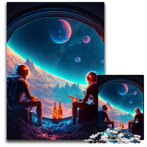Astronauten-Bierpause, 1000-teiliges Puzzle, Puzzles für Erwachsene, Heimaktivität für Feiertage, Geburtstage und Familienspieleabende, 26x38cm Astronauten-Bierpause, 1000-teiliges Puzzle, Puzzles für Erwachsene, Heimaktivität für Feiertage, Geburtstage und Familienspieleabende, 26x38cm von XHAXING