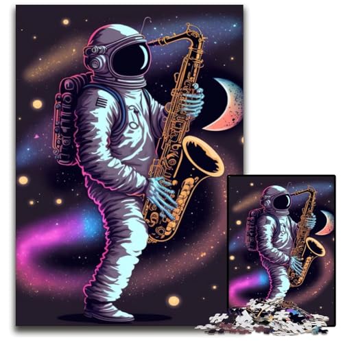 Astronauten-Saxophon-Puzzles für 1000 Teile aus Pappe, anspruchsvolles DIY-Denkspiel, perfektes Familienspiel oder dekoratives Geschenk, 26x38cm Astronauten-Saxophon-Puzzles für 1000 Teile aus Pappe, anspruchsvolles DIY-Denkspiel, perfektes Familienspiel oder dekoratives Geschenk, 26x38cm von XHAXING