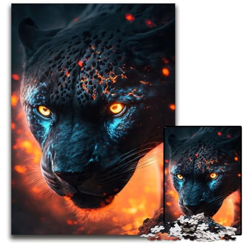 Black Panther in Fire Puzzles 1000 Teile für Erwachsene Schwierige Puzzles für Erwachsene Herausforderndes Denkspiel - Entspannendes Spielzeug für Teenager 26X38CM/10.23x14.96inch Black Panther in Fire Puzzles 1000 Teile für Erwachsene Schwierige Puzzles für Erwachsene Herausforderndes Denkspiel - Entspannendes Spielzeug für Teenager 26X38CM/10.23x14.96inch von XHAXING