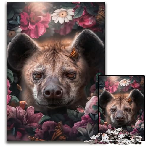 Blumenhyänen-Puzzle für Erwachsene, 1000 Teile, Puzzle für Erwachsene, perfekte Heim- oder Bürodekoration, 26x38cm Blumenhyänen-Puzzle für Erwachsene, 1000 Teile, Puzzle für Erwachsene, perfekte Heim- oder Bürodekoration, 26x38cm von XHAXING