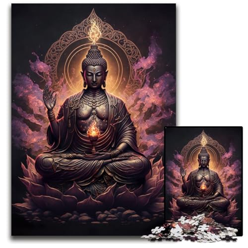 Buddha 1000-teiliges Puzzle aus Karton, DIY-Dekoration, Denksportaufgabe, für Erwachsene, Familie, 26x38cm Buddha 1000-teiliges Puzzle aus Karton, DIY-Dekoration, Denksportaufgabe, für Erwachsene, Familie, 26x38cm von XHAXING