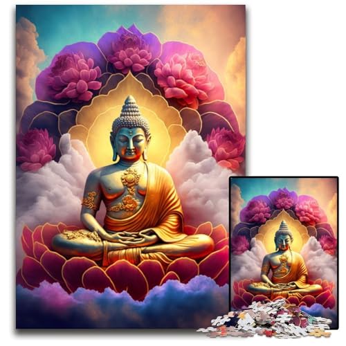 Buddha-Puzzles für 1000 Teile aus Pappe, anspruchsvolles DIY-Denkspiel, perfektes Familienspiel oder dekoratives Geschenk, 26x38cm Buddha-Puzzles für 1000 Teile aus Pappe, anspruchsvolles DIY-Denkspiel, perfektes Familienspiel oder dekoratives Geschenk, 26x38cm von XHAXING