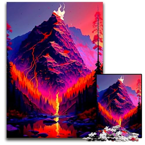 Bunter Berg, 1000-Teile-Puzzle für Erwachsene, Papppuzzle, Entspannung und Herausforderung, farbenfrohe Heimdekorationskunst, Freunde, 26x38cm Bunter Berg, 1000-Teile-Puzzle für Erwachsene, Papppuzzle, Entspannung und Herausforderung, farbenfrohe Heimdekorationskunst, Freunde, 26x38cm von XHAXING