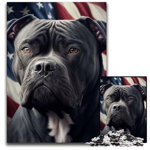 Cane Corso America USA 1000-teiliges Puzzle aus Karton, kreatives Familienspiel und Heimdekoration, Teenager, 26x38cm Cane Corso America USA 1000-teiliges Puzzle aus Karton, kreatives Familienspiel und Heimdekoration, Teenager, 26x38cm von XHAXING