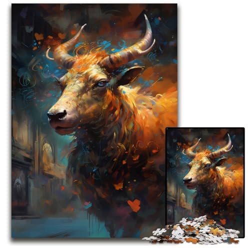 Cow Cherished 1000-teiliges Puzzle für Erwachsene, Puzzles für Erwachsene, Gehirn-Herausforderungsgeschenk, pädagogische Aktivität für Teenager, 50 x 75 cm von XHAXING