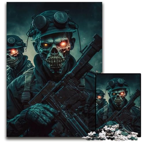 Dead Army Zombie Soldier 1000-teiliges Puzzle, Holzpuzzle, entspannende Unterhaltung, Heimdekoration, 50x75cm Dead Army Zombie Soldier 1000-teiliges Puzzle, Holzpuzzle, entspannende Unterhaltung, Heimdekoration, 50x75cm von XHAXING